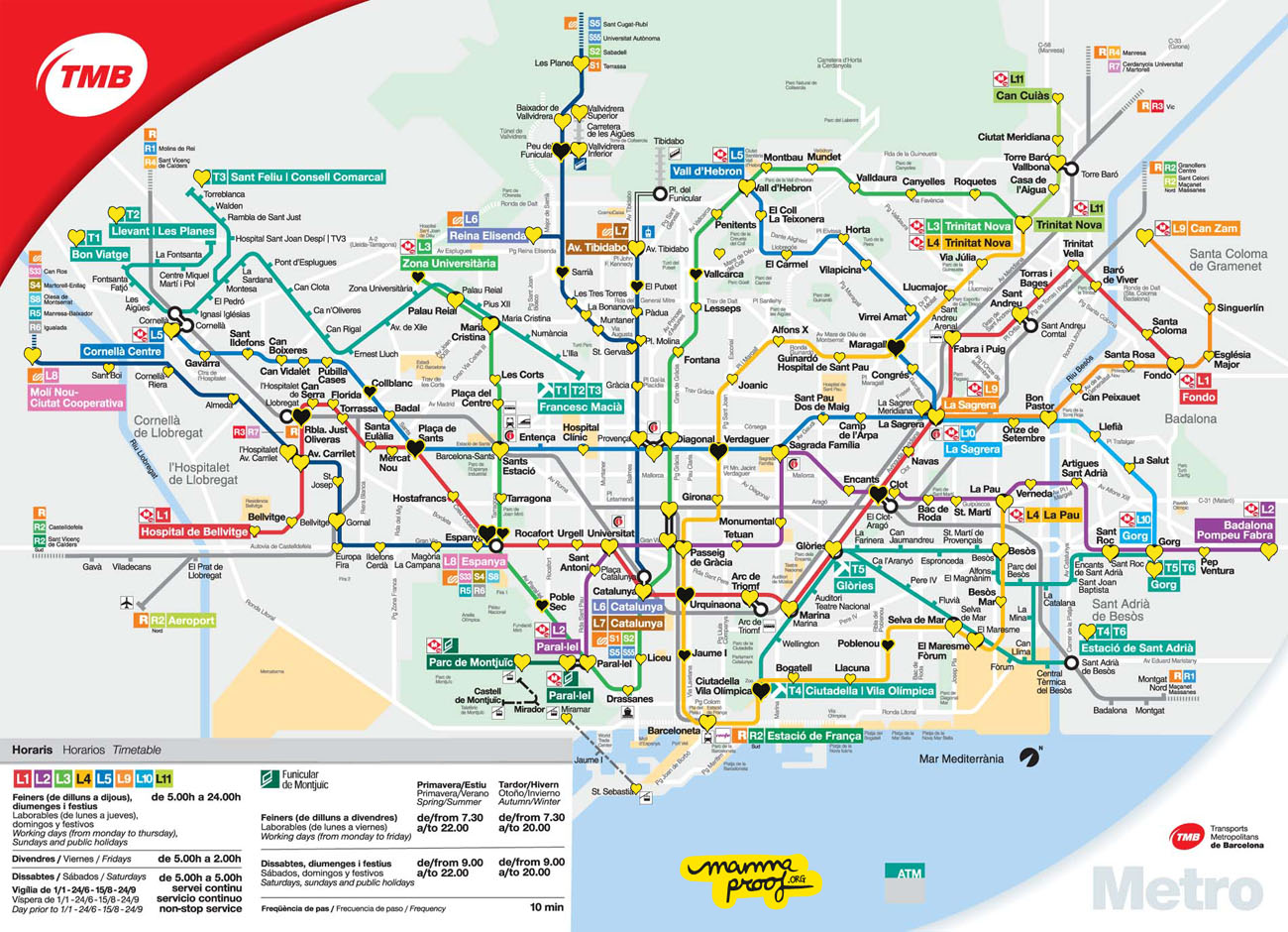 Карта метро барселоны