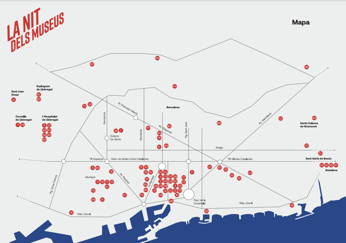 Mapa propuestas Nit dels Museus