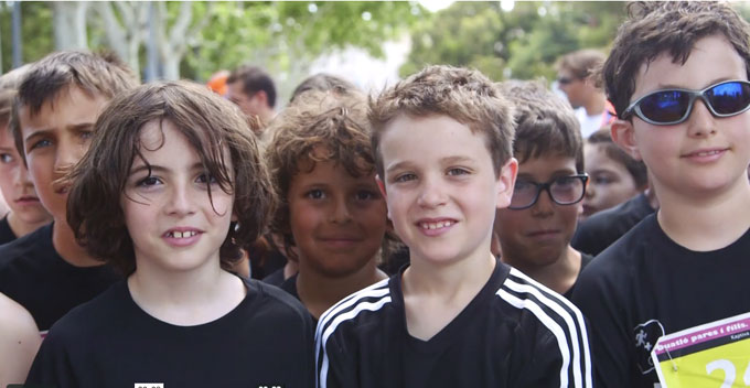 niños preparados para la carrera