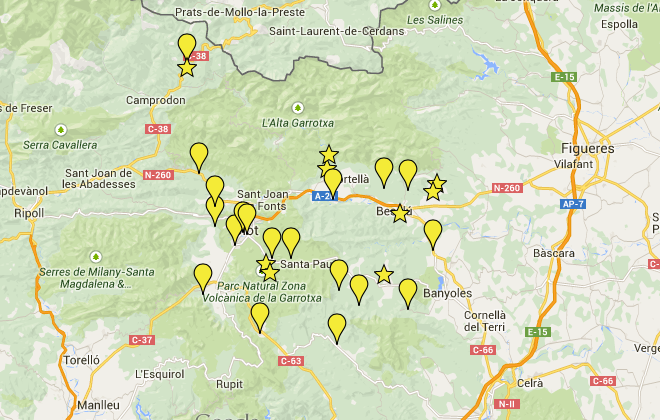 Garrotxa con niños mapa