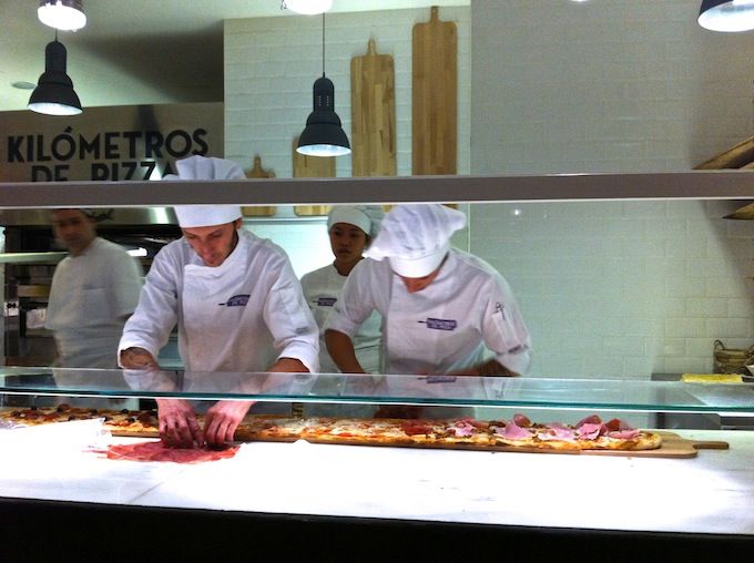 Kilómetros de pizza